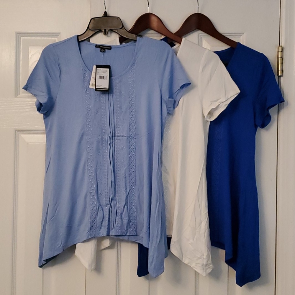3 Adrianna Papell cap sleeve blouses - S